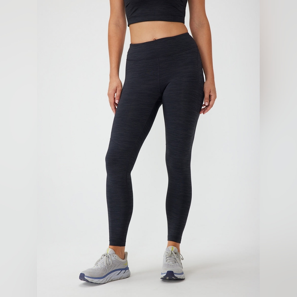 Outdoor Voices Flex 7/8 High Waist TechSweat Leggings in Night Black